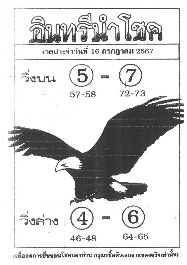 เลขวิ่งอินทรีย์นำโชค